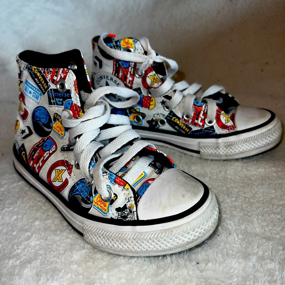Converse Kids Chuck Taylor All Star Hi Top Jump Ball Sneaker | Size 11 | White | - Picture 2 of 9